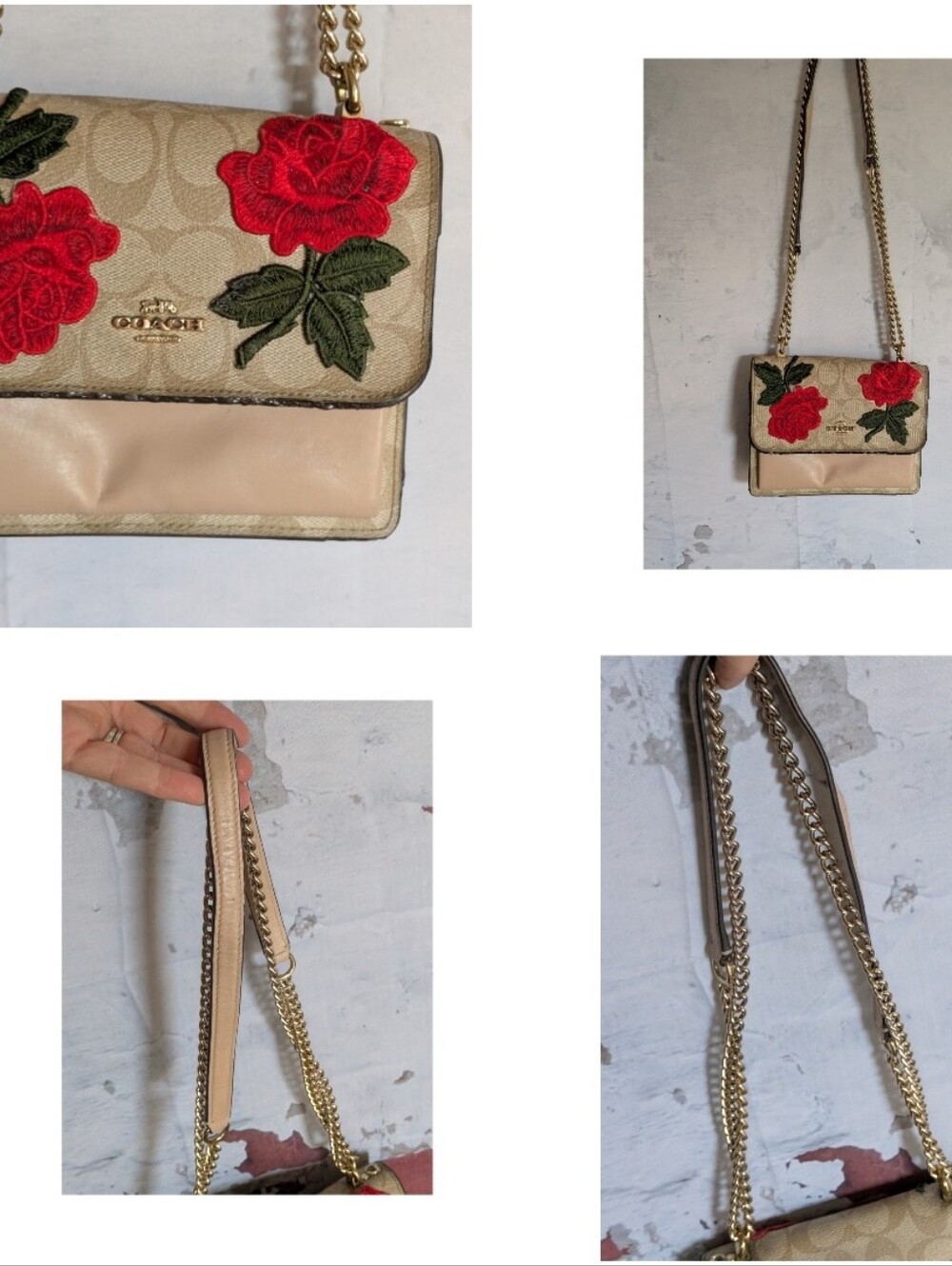 Coach Klare Rose Embroidered Crossbody Handbag - Picture 15 of 16